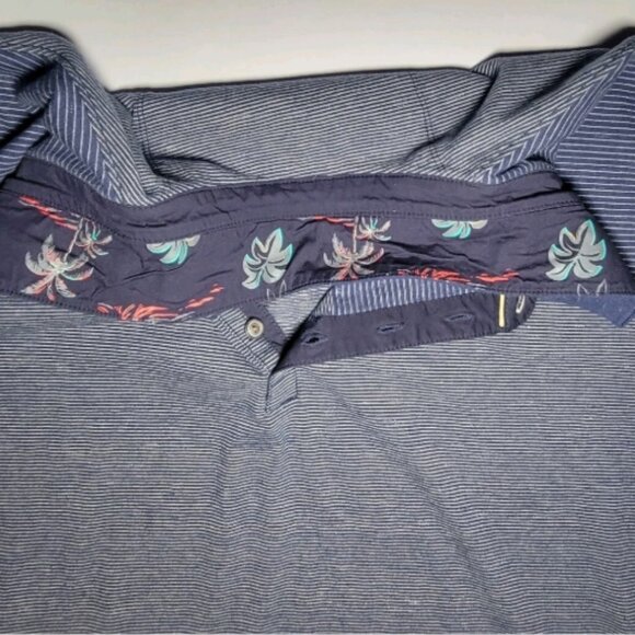 Tommy Bahama Mens Blue And White Striped Short Sleeve Polo Size XXL - Picture 4 of 11